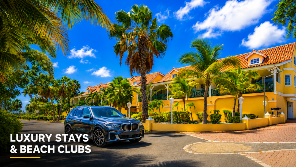 jan thiel curacao car vacation rental tropical resort with vibrant luxury architecture